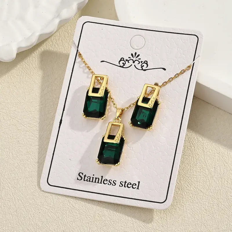 Green Necklace & Earring Set - FY0133